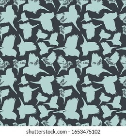 Vintage simple summer birds background. fashion seamless pattern, floral ornament, retro style fabric for decoration and design.