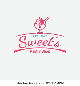 Vintage Simple Sweet Pastry Shop logo design concept