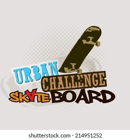 vintage Skateboard  label  ( T-Shirt Print ) 