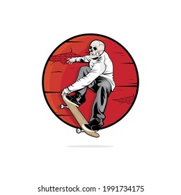 the vintage skateboard vector illustration 