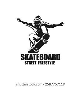 Vintage skateboarding logo, skateboarding shop, skateboarding club. suitable for brand, apparel, badge, emblem, shop, clothes, sticker, t-shirt design