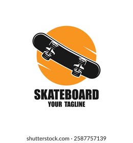 Vintage skateboarding logo, skateboarding shop, skateboarding club. suitable for brand, apparel, badge, emblem, shop, clothes, sticker, t-shirt design