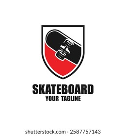 Vintage skateboarding logo, skateboarding shop, skateboarding club. suitable for brand, apparel, badge, emblem, shop, clothes, sticker, t-shirt design