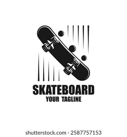 Vintage skateboarding logo, skateboarding shop, skateboarding club. suitable for brand, apparel, badge, emblem, shop, clothes, sticker, t-shirt design