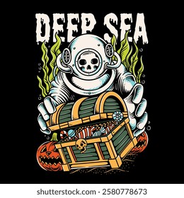 vintage skeleton illustration for apparel or clothing, skeleton clothing design