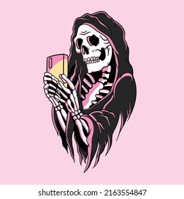 Vintage Skeleton Playing Game Illustration