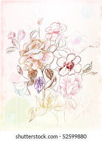 vintage sketch of the flowers.eps 10