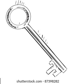 vintage sketch key vector illustration