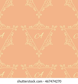 Vintage sketch seamless pattern with typography elements. Vector illustration.