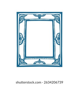 Vintage sketch whimsical coquette rococo frame. Hand drawn vector illustration