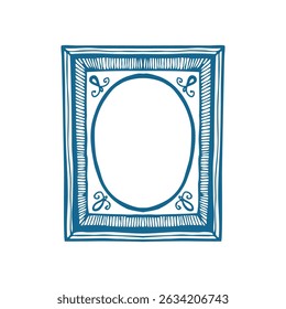 Vintage sketch whimsical coquette rococo frame. Hand drawn vector illustration