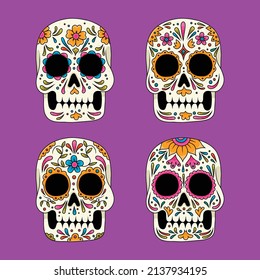 vintage sketched skull logo collection vector