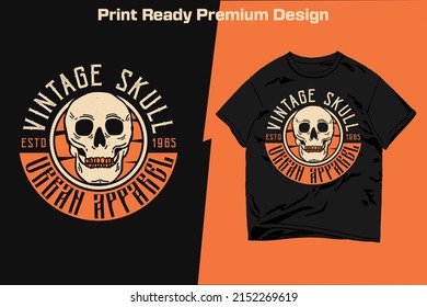 Vintage Skull Apparel Design Print Ready Vector