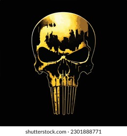 vintage skull art design illustration