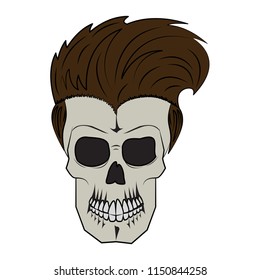 Vintage skull barbershop