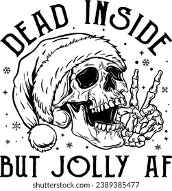 Vintage Skull Christmas, Skeleton Santa Claus, Dead inside but Caffeinated Christmas Cut File Cricut Silhouette, Funny Christmas Skeleton Coffee svg