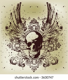 vintage skull emblem