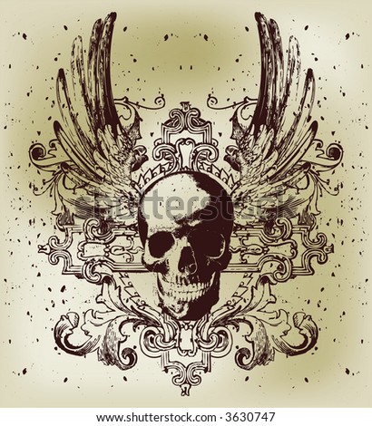 vintage skull emblem