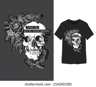 Vintage skull graphic design for t-shirt print