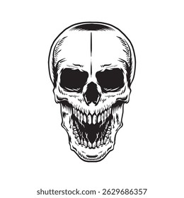 Vintage skull head angry vector art