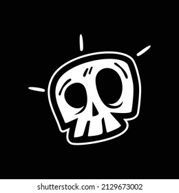 Vintage skull head vector cartoon character illustration