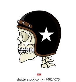 Vintage Skull Helmet Vector