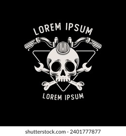 vintage skull icon, skull logo illustration