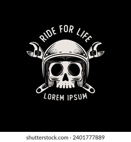 vintage skull icon, skull logo illustration