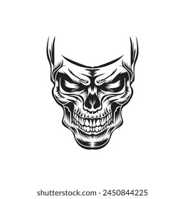 Vintage skull  illustration design style