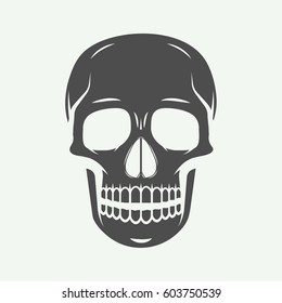 Vintage skull label, emblem and logo. Graphic Art. Vector Illustration.

