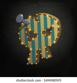 Vintage skull with light pins on blackboard background
