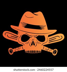 vintage skull logo design vector file