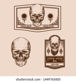 Vintage skull Premium Vector Set