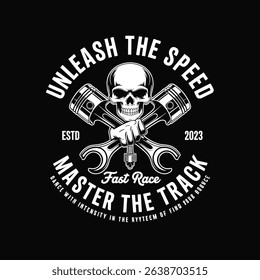Vintage Skull Racing Emblem Design

