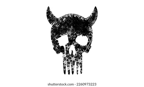 Vintage skull silhouette, high quality vector