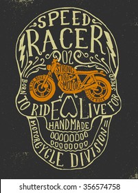 Vintage skull vector.