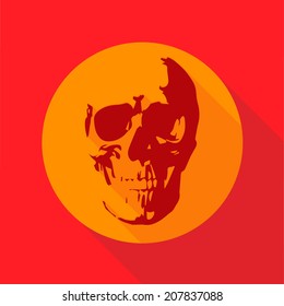 vintage skull vector icon illustration