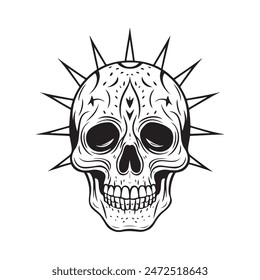 vintage skull vector illustration design 