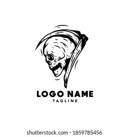 Vintage skull vector illustration logo