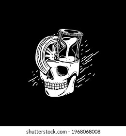 Vintage Skull Wheel and Watch logo
