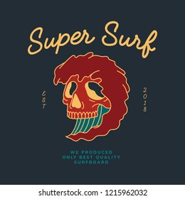 Vintage skull and word design vector