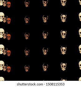 Vintage Skulls pattern. Template for your wallpaper, t-shirt, brand, apparel, background, label, cover, business 
