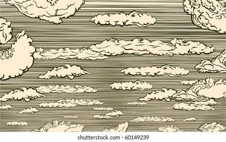 Vintage sky landscape. Clouds