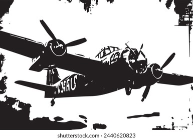 Vintage Sky Warriors Grunge Airplanes Texture