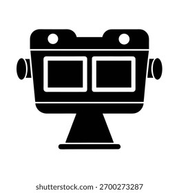 Vintage slide viewer silhouette vector art illustration