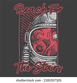 vintage slogan typography reach for the stars for t shirt design