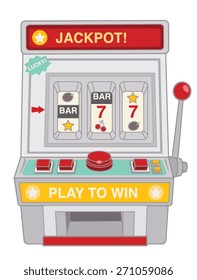 Vintage slot machine toy isolated on white  - Vector file EPS10 