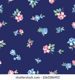 vintage small flowers seamless pattern
