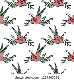 vintage small flowers seamless pattern good for baby, children, and kids. Hand drawn colorful background vector illustration cute drawing.
