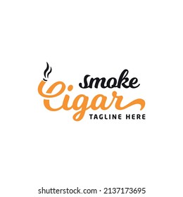 Vintage Smoke Cigar Logo Design Template